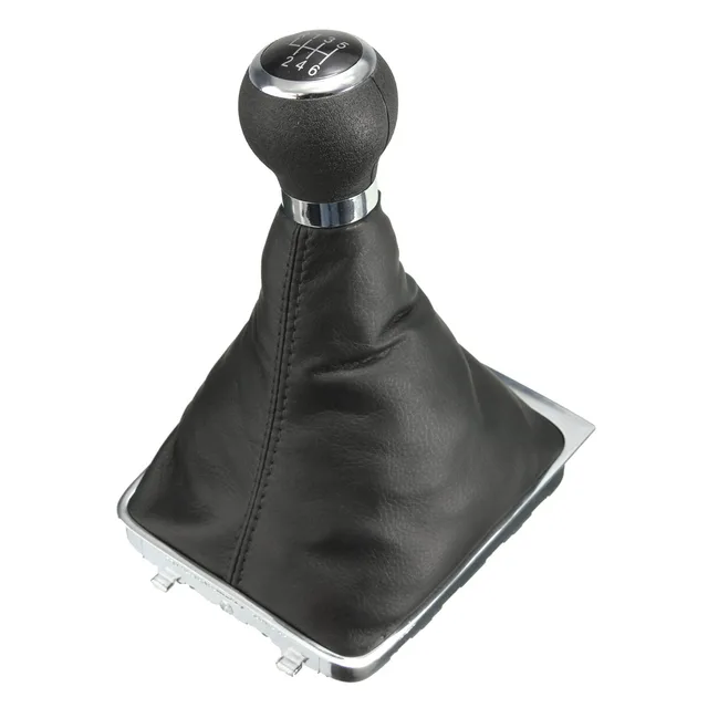 6 Speed Manual Car PU Leather Gear Shift Knob Lever Stick Shifter For