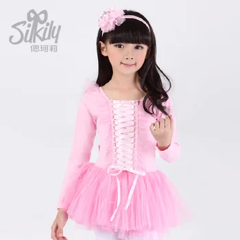 

Sikeli pure cotton long-sleeved children's dance clothes girls autumn dance exercises children's ballet skirts
