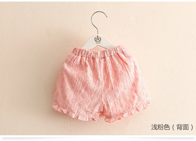 2018 Casual Child Kids Fashion Cotton Lace Embroidery Flower Bow Decoration Ruffle Sports Beach Girls Summer Shorts 2-10 Years (2)