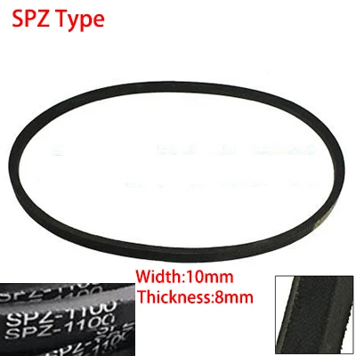 

SPZ 1140 10mm Width 8mm Thickness Rubber Groove Cogged Machine Drive Transmission Band Wedge Wrapped Vee V Timing Belt