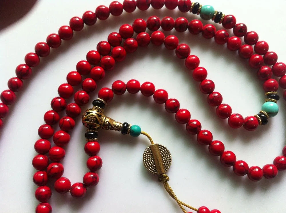 FENGASHOUW китайский Тибетский красный камень 108 мм молитвенная бусина четки ожерелье браслет бусы для мужчин и женщин мода Baldric