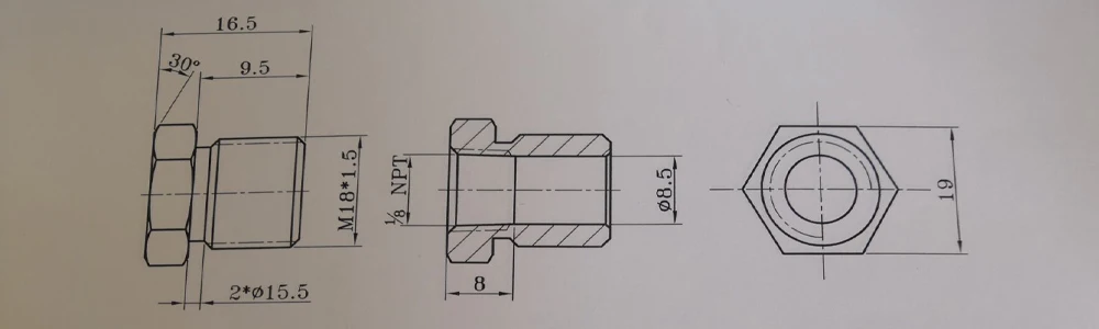 SPEEDWOW 1/8 NPT переходное соединение X Matric Thread-Bras 1 шт. отстойник адаптер датчика датчик температуры масла латунь M16* 1,5