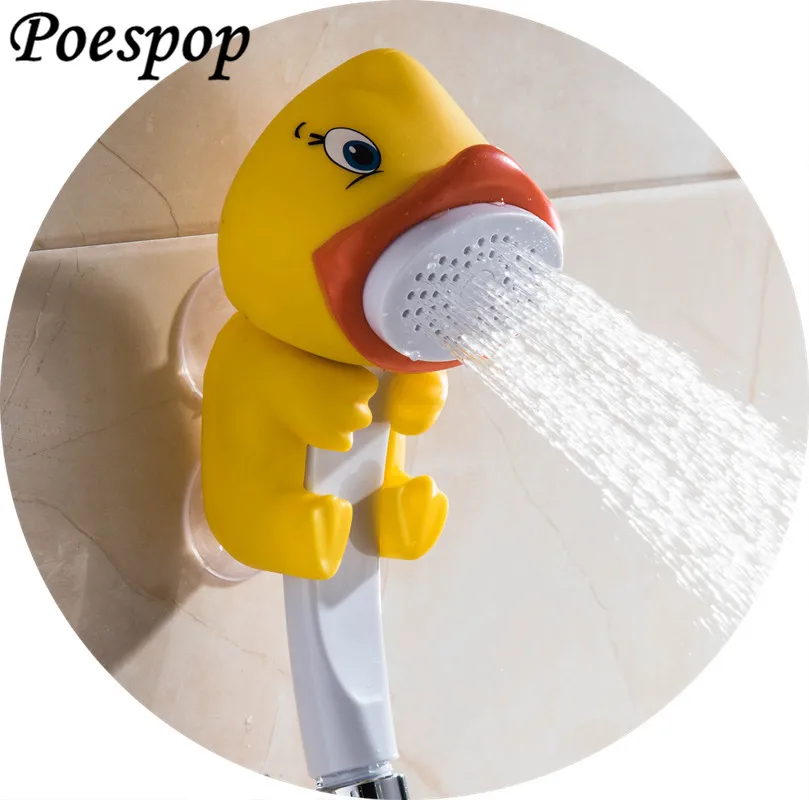 

POSEPOP Children Cartoon Shower Heads Frog Duck Lovely Home Toy Kid shower Bathroom Hand Shower Water Booster Sucker Shower Head