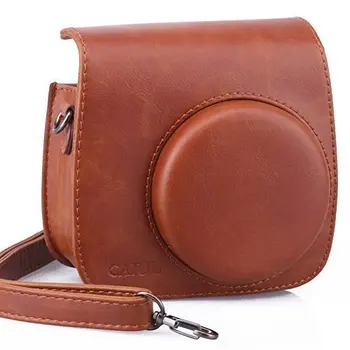 

Brown PU Leather Shoulder Strap Bag Case Pouch For FUJIFILM Instax Mini8 Mini 9 Vintage Camera Carry Cover Case Coffee Color