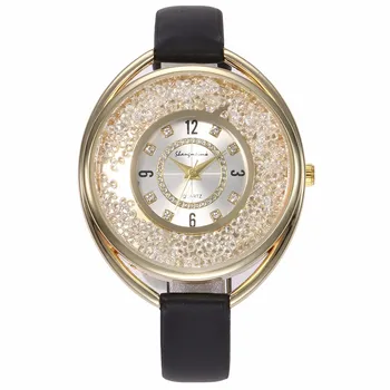 

Drop Shipping Fashion Women Rhinestone Watch Casual Luxury Leather Strap Clock Female Dress Quartz Wrist Watch Relogio Feminino