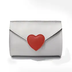 Маленькая девочка красное любящее сердце сумка 2018 Мода Мини Студенческая маленькая сумка PU женский клатч кошельки и сумки