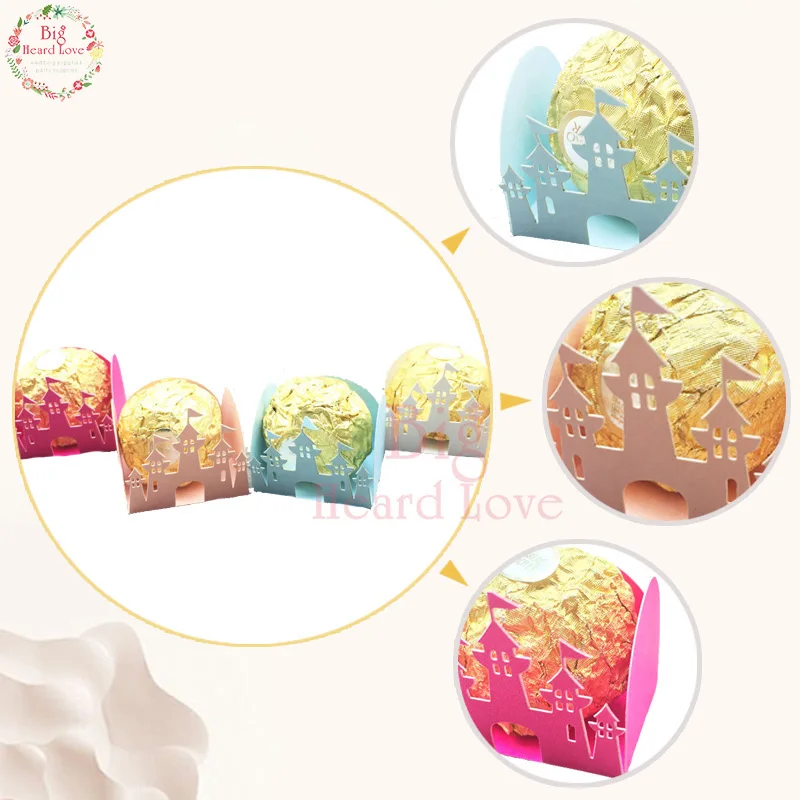 50 шт./лот коробка для конфет с лазерной резкой замок Коробка Свадебные подарки и