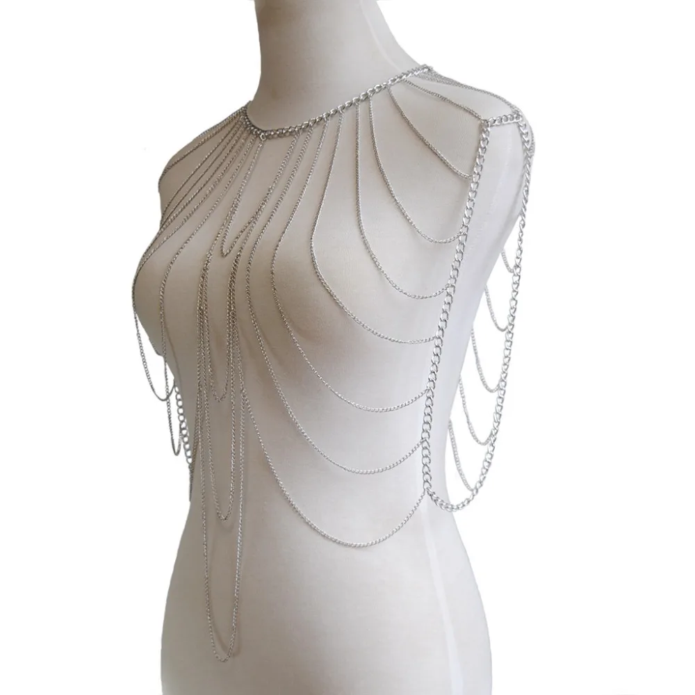 Boho, пикантные цепочки для тела, танец живота, летняя пляжная цепочка на плечо, модная цепочка, Очаровательная цепочка, аксессуары для тела, ювелирные изделия для женщин