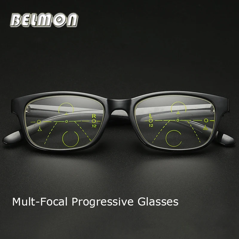 Belmon Multi-Фокусное прогрессивный очки для чтения Для женщин Для мужчин TR90 дальнозоркостью очки диоптрийные очки+ 1,0+ 1,5+ 2,0+ 2,5+ 3,0 RS791