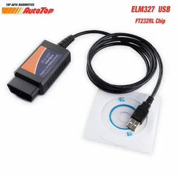 

Best ELM327 FTDI FT232RL ODB 2 ELM 327 USB V1.5 OBD2 Scanner EML 327 Autoscanner with ODB2 Functions Diagnostic Scanner for Car