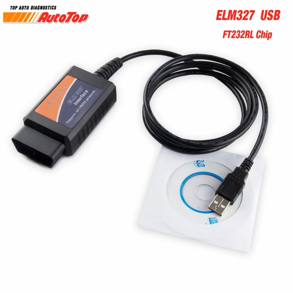 Лучший ELM327 FTDI FT232RL ODB 2 ELM 327 USB V1.5 OBD2 сканер EML Автосканер с функциями ODB2