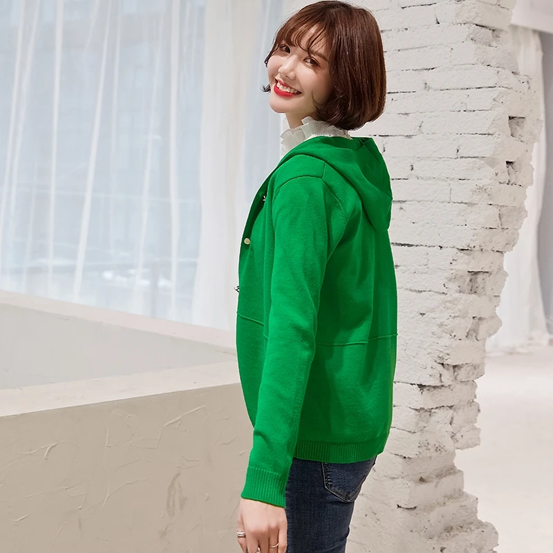 2019 wool spring and autumn jacket women's casual jacket cardigan long-sleeved  women's large size jacket