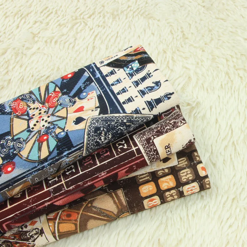 

half yard thicken cotton fabric England retro national wind print cloth handmade DIY bag garment dress fabric A957