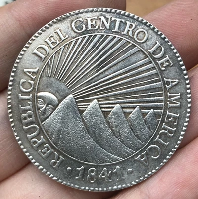 1841 Центральная американская Республика 8 настоящих монет 39 мм