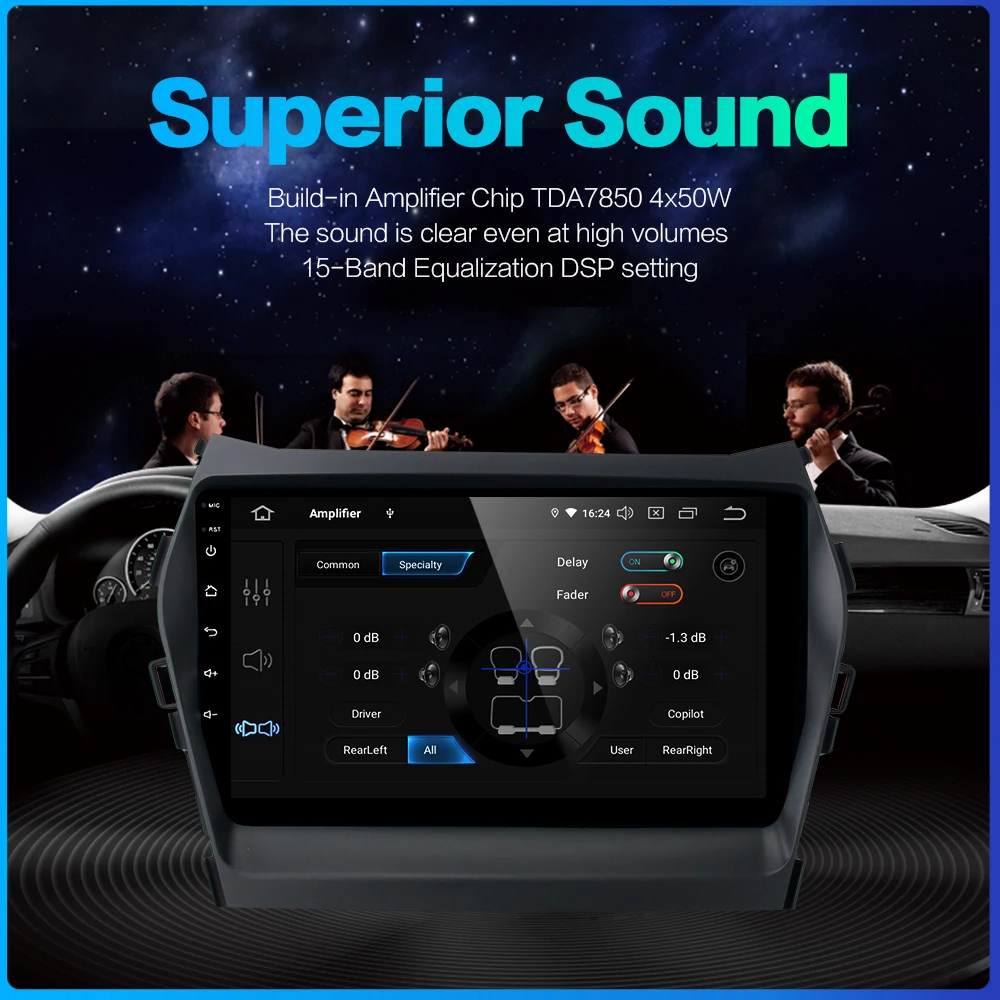 Clearance Fongent Car Radio 1 Din Android 9.0 for Hyundai IX45 2013 2014 2015 Autoradio HDMI Vehicle Stereo Multimedia GPS DSP Audio 3