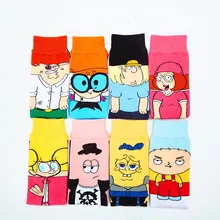 Funny fashion cartoon characters anime print unisex cotton socks colorful woman long socks novelty happy man crew socks