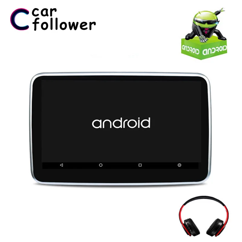 Caroad 10,1 дюймов Android 6,0 Автомобильный подголовник Mp5 Монитор сенсорный экран HD 1080P видео wifi/USB/SD/HDMI/Bluetooth/fm-передатчик