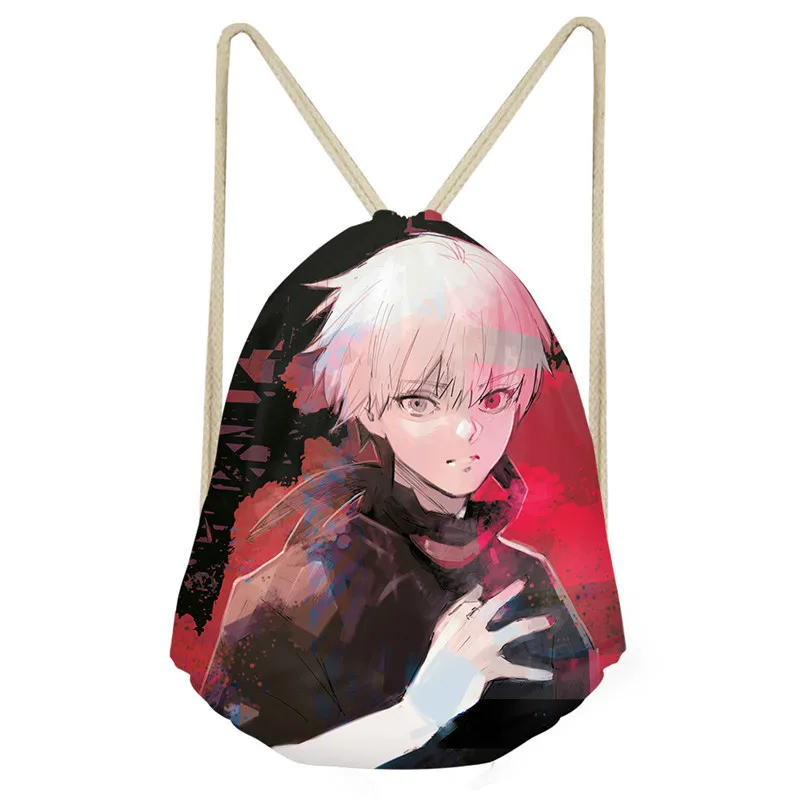ThiKin Japanese Anime Tokyo Ghoul Printing Drawstring Bag for Children Boys Girls School Backpack Kids Bags