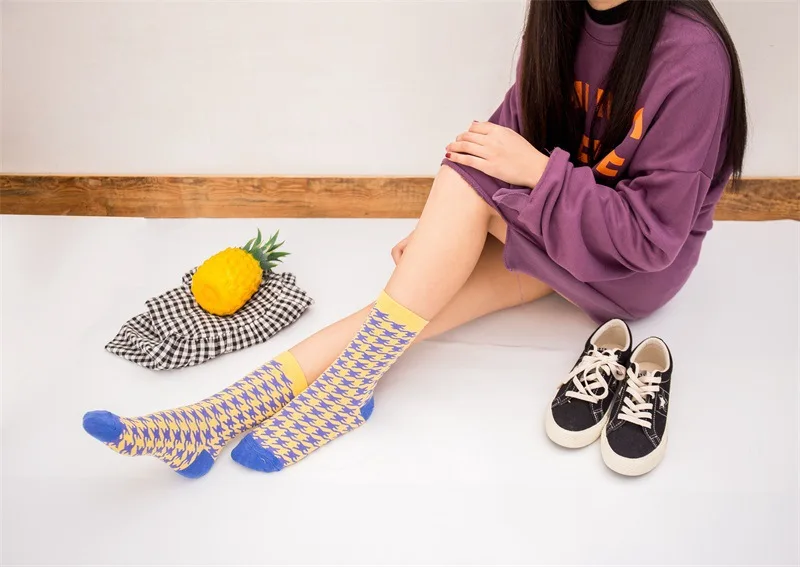 Kawaii/носки с героями мультфильмов; женские милые забавные хлопковые носки в Корейском стиле; носки для скейтборда в японском стиле Харадзюку; милые носки с фруктами; Meias