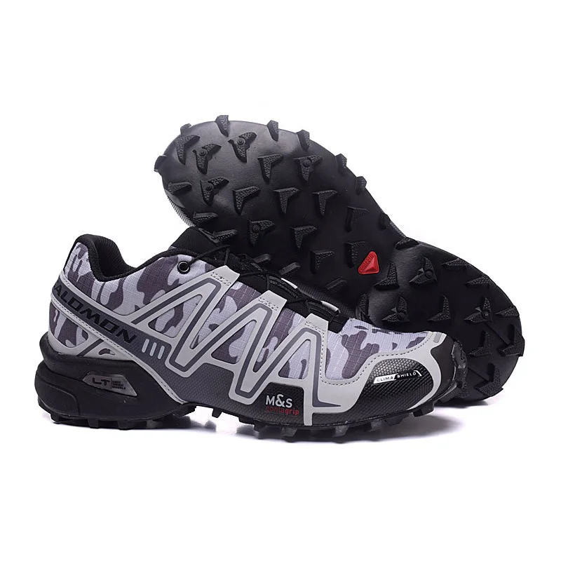 

2018 New Mens Salomon Speed Cross 3 CS III Outdoor Light gray camouflage running Shoes speed cross men running shoes eur 40-46