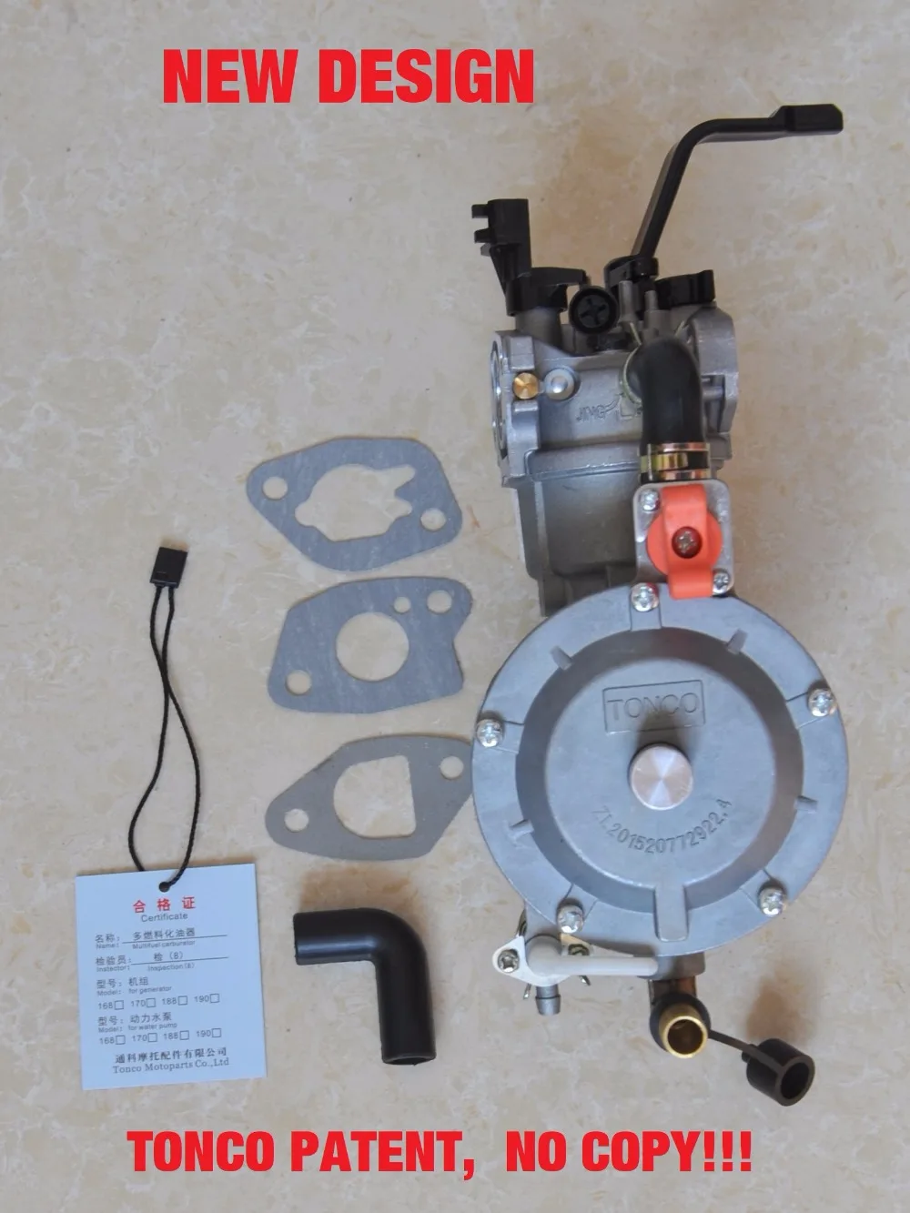 

carburetor dual fuel for gasoline generator LPG NG hybrid 2KW 2.5KW 168F GX160 +90cm*90cm scarf as gift, brand TONCO