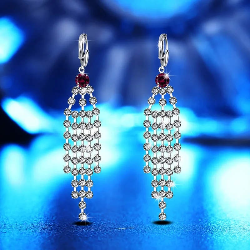 Серьги OMHXZJ из стерлингового серебра 30% пробы для женщин и девушек роскошные