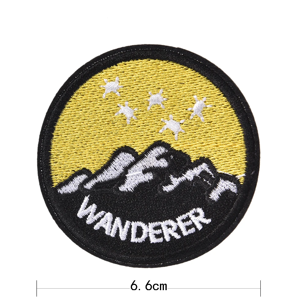 

Wanderer Outdoor Sport Theme Iron On Embroidered Clothes Patches Stickers Garment Apparel Accessories For Clothing