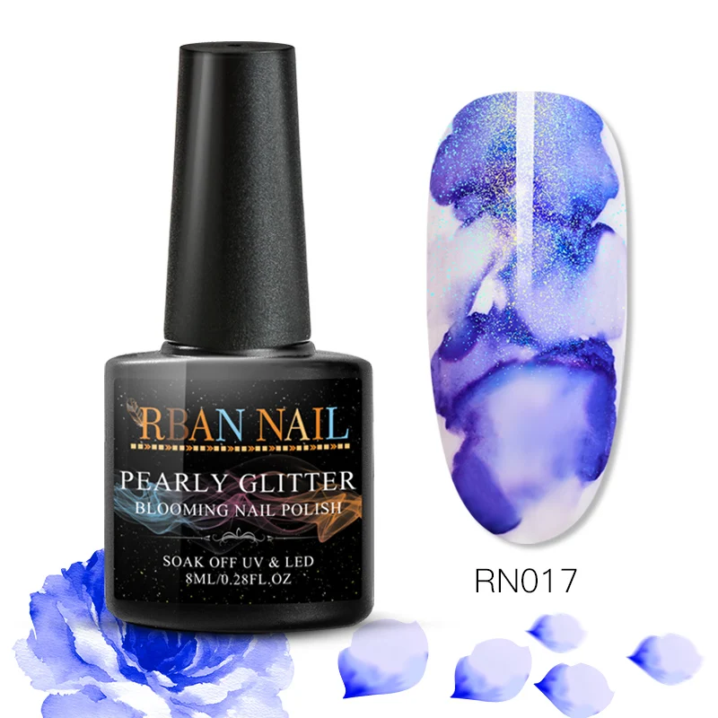 RBAN NAIL 8 мл акварельные чернила лак для ногтей цветение гель эффект дыма смазывание пузырь лак для творчества маникюр декор дизайн ногтей салонный набор - Цвет: AS03404