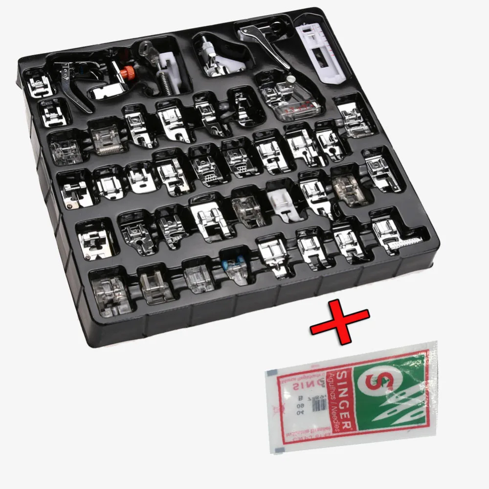 

42Pcs knitting needle Domestic Sewing Machine Braiding Blind Stitch Darning Presser Foot Feet Kit Set For Brother Singer Janom