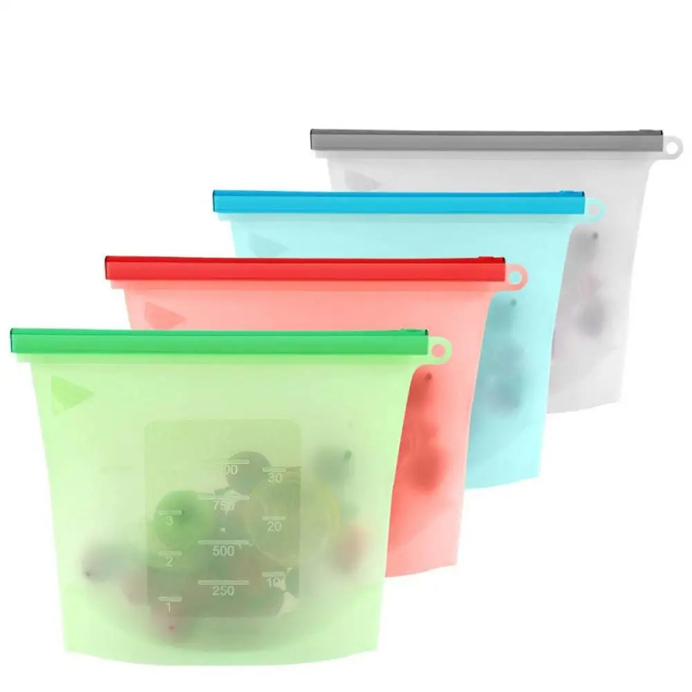 

1L Transparent Reusable Food Sandwich Liquid Freezer Storage Bag Container Pouch