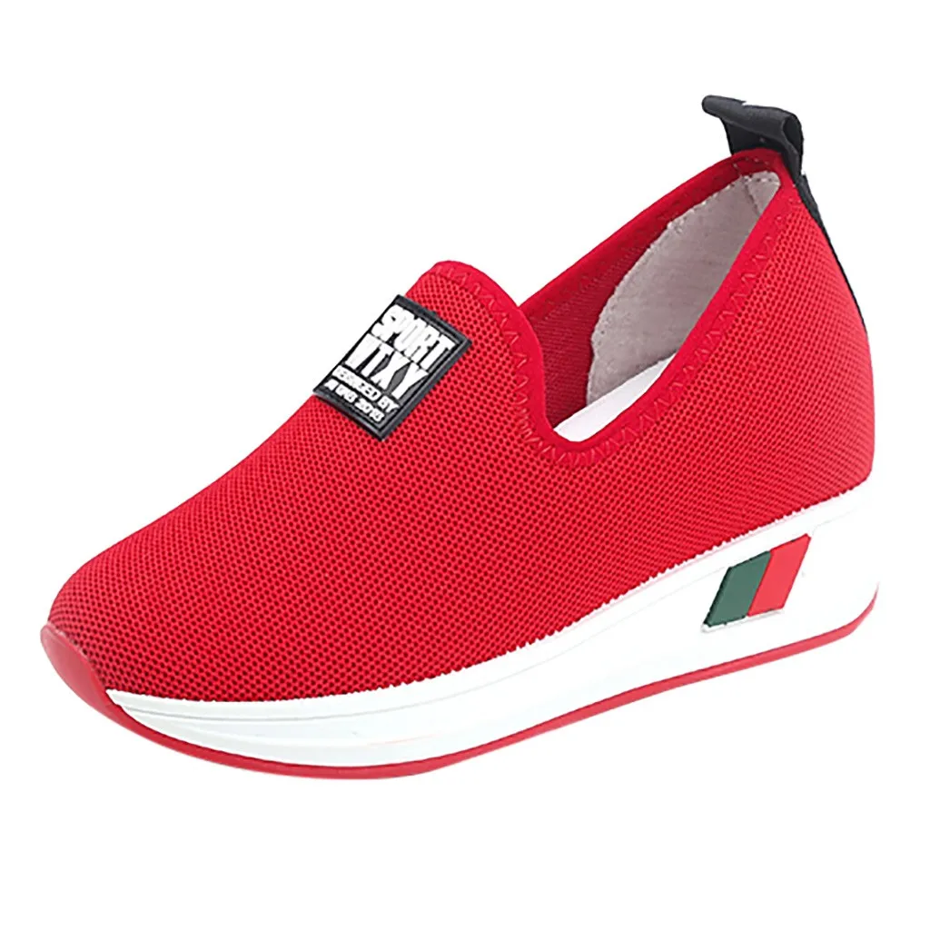 fashion letter slip on wedge sneakers