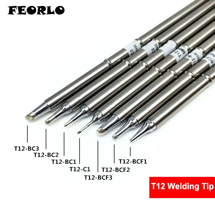 FEORLO 7 шт./лот жало паяльника T12 T12-BC1 BC2 BC3 C1 BCF1 BCF2 BCF3 для припой HAKKO железными наконечниками паяльные сварочные жал - Цвет: C