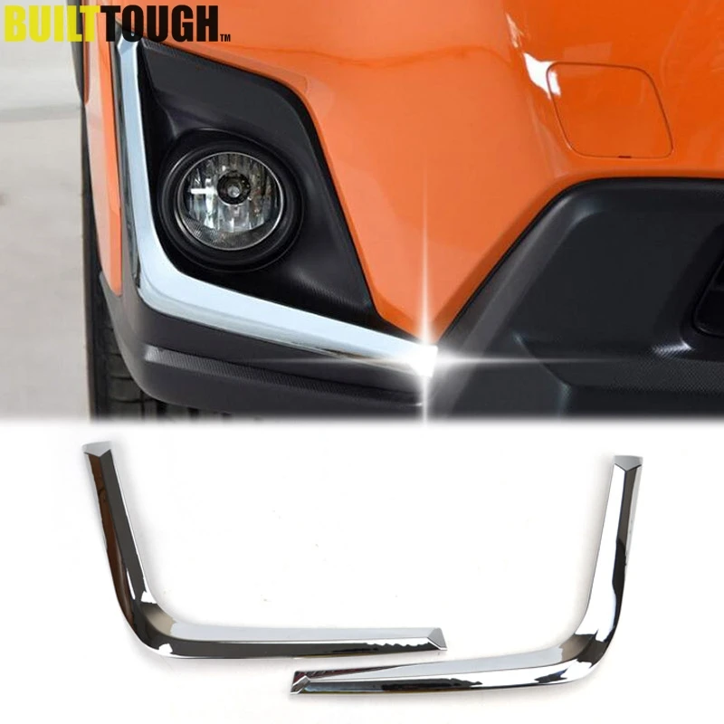 

For Subaru XV Crosstrek 2018 Chrome Front Fog Light Lamp Foglight Eyelid Eyebrow Bumper Strip Cover Trim Molding Car Styling Kit