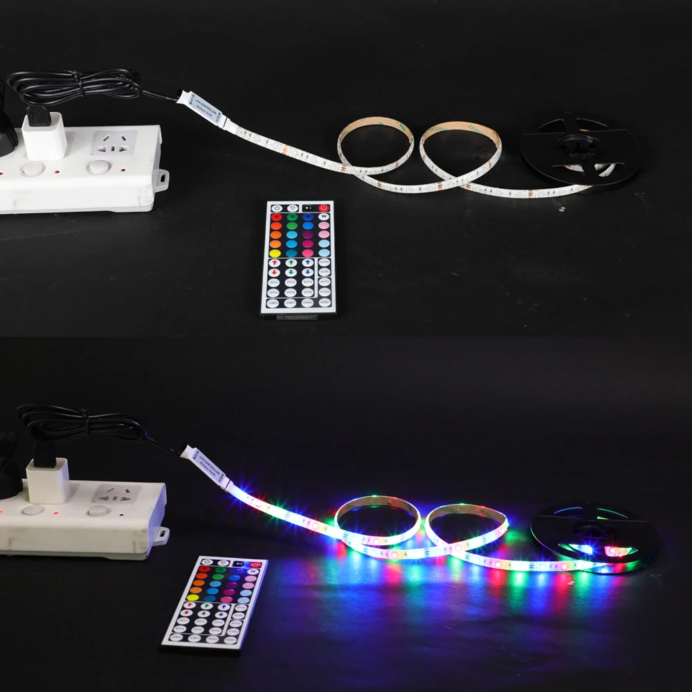 RGB Светодиодные ленты USB неоновый ТВ стол Подсветка освещения SMD3528 гибкий свет