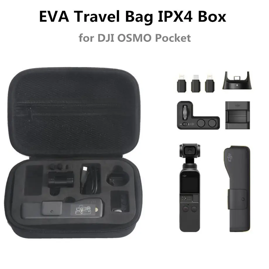 EVA Waterproof Portable Travel Bag PU Storage Carrying Case IPX4 Box for DJI OSMO Pocket Handheld Gimbal Camera Case Accessories-1