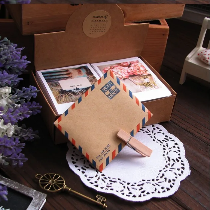 Vintage LOMO card set /with envelopes and stickers /60 sheets gift greeting cards per set