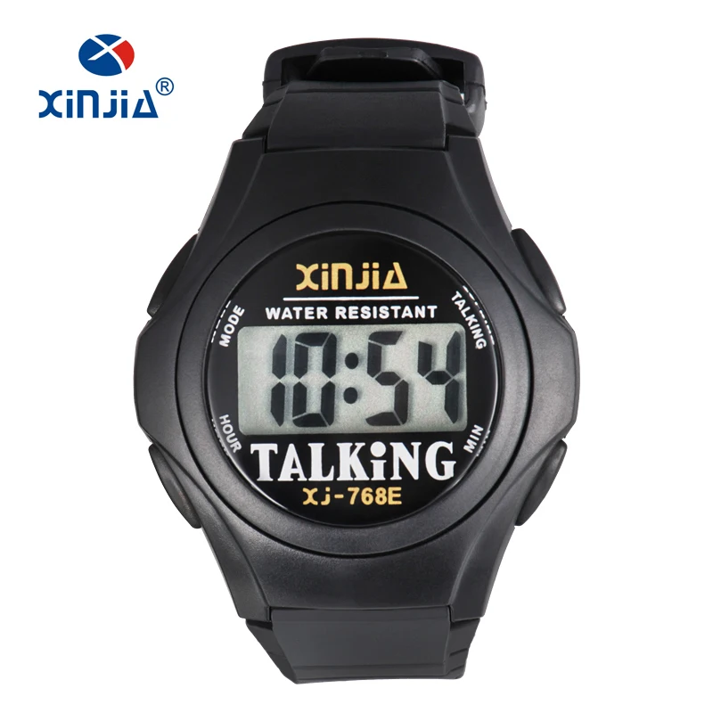 XINJIA, новые говорящие часы для слепых мужчин и женщин, повседневные спортивные цифровые часы для пожилых людей с видимым эффектом, итальянский, арабский, русский, корейский