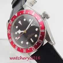 41mm Corgeut Sterile Black Dial Red Rotating Bezel Sapphire Glass GMT Date Window Luminous Steel Automatic Movement men's Watch 41mm Corgeut Sterile Black Dial Red Rotating Bezel Sapphire Glass GMT Date Window Luminous Steel Automatic Movement men's Watch