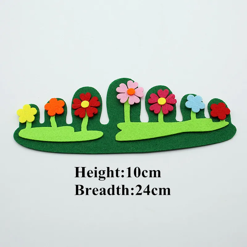  Hot Sell Felt Craft Cloth Felts Cutting Flower Grass Heart Appliques Diy Kids Room Decoration Stick - 32847827104