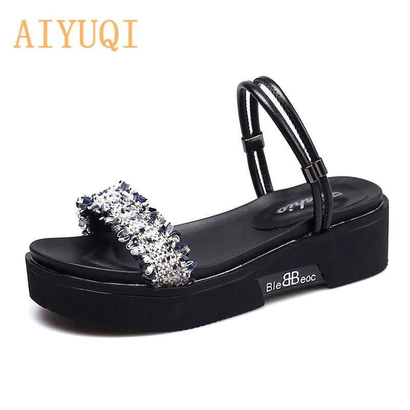 

AIYUQI Women sandals 2019 new summer girls sandals fashion two ways fashion flat women's sandals casual beach shoes woman