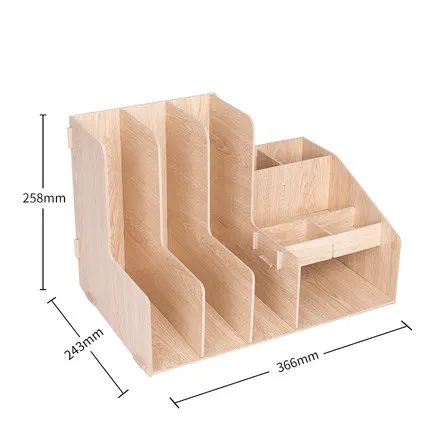 Деревянный Цветной органайзер для офисного стола DIY шкаф для документов многофункциональные настольные аксессуары для хранения журналов книжная полка для стола - Цвет: 79251