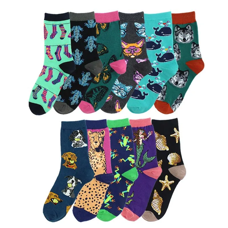 

Cartoon Creativity Leopard Beagle Cat Animal Harajuku Crazy Cotton Funny Women Casual Socks Men Novelty Happy Short Hip Hop sock
