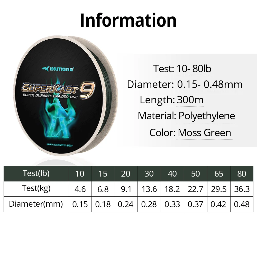 KastKing SuperKast 9 ستراند 275 m 10-80LB المتعددة الشعيرات صنارة صيد بولي ايثيلين مجدول السلس المعمرة مضفر خط ل الصيف الصيد