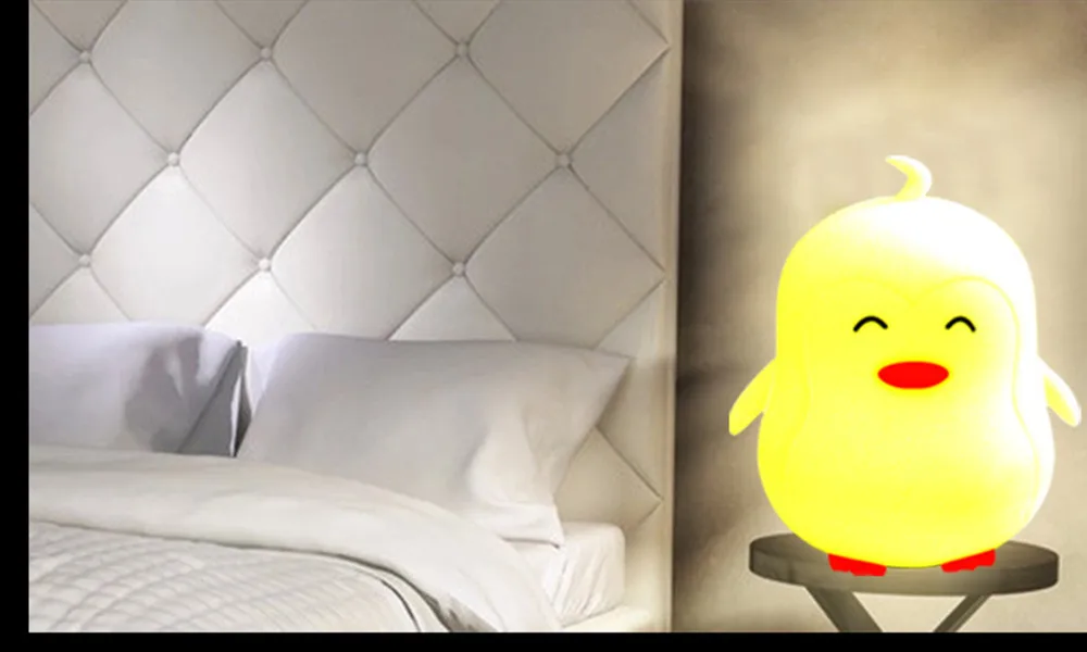 SuperNight Cute Cartoon Penguin LED Night Light Battery Power Silicone Multi-Color Bedroom Bedside Table Lamp for Kids Baby Gift (2)