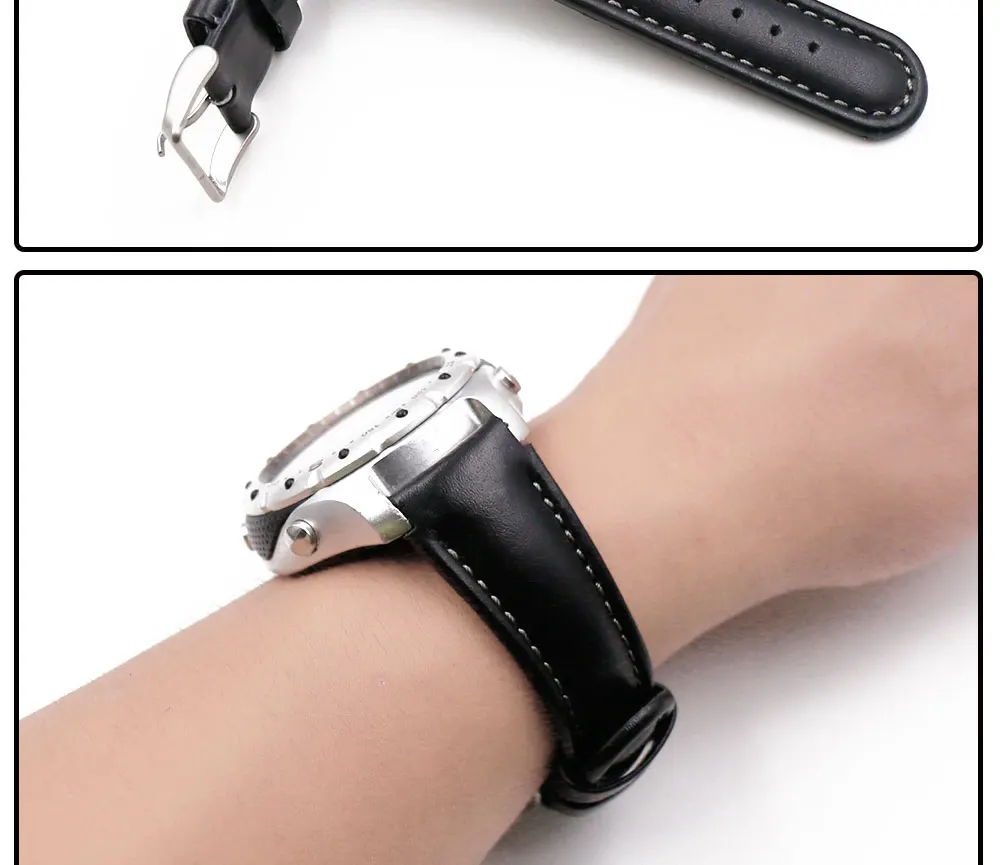 Watch accessories pin buckle leather strap men suitable Suunto X-LANDER Landes Spartan Warrior outdoor sports strap watch band