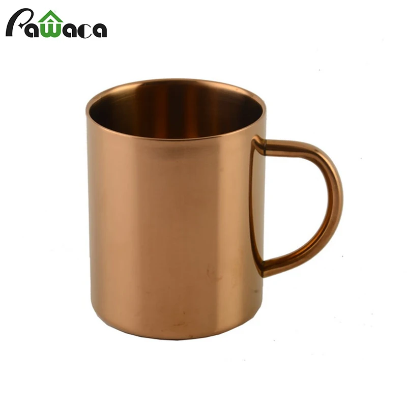 

Double Wall Stainless Steel Copper Plated Coffee Mug Nordic Style Mug Water Tea Cup Insulated Cups Drinking Accessories 450ml