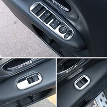 Stainless Steel For Honda HRV HR-V VezeL LHD 2014 2015 2016 2017 Car Interior Window Lifter Panel Sticker accessories 4PCS