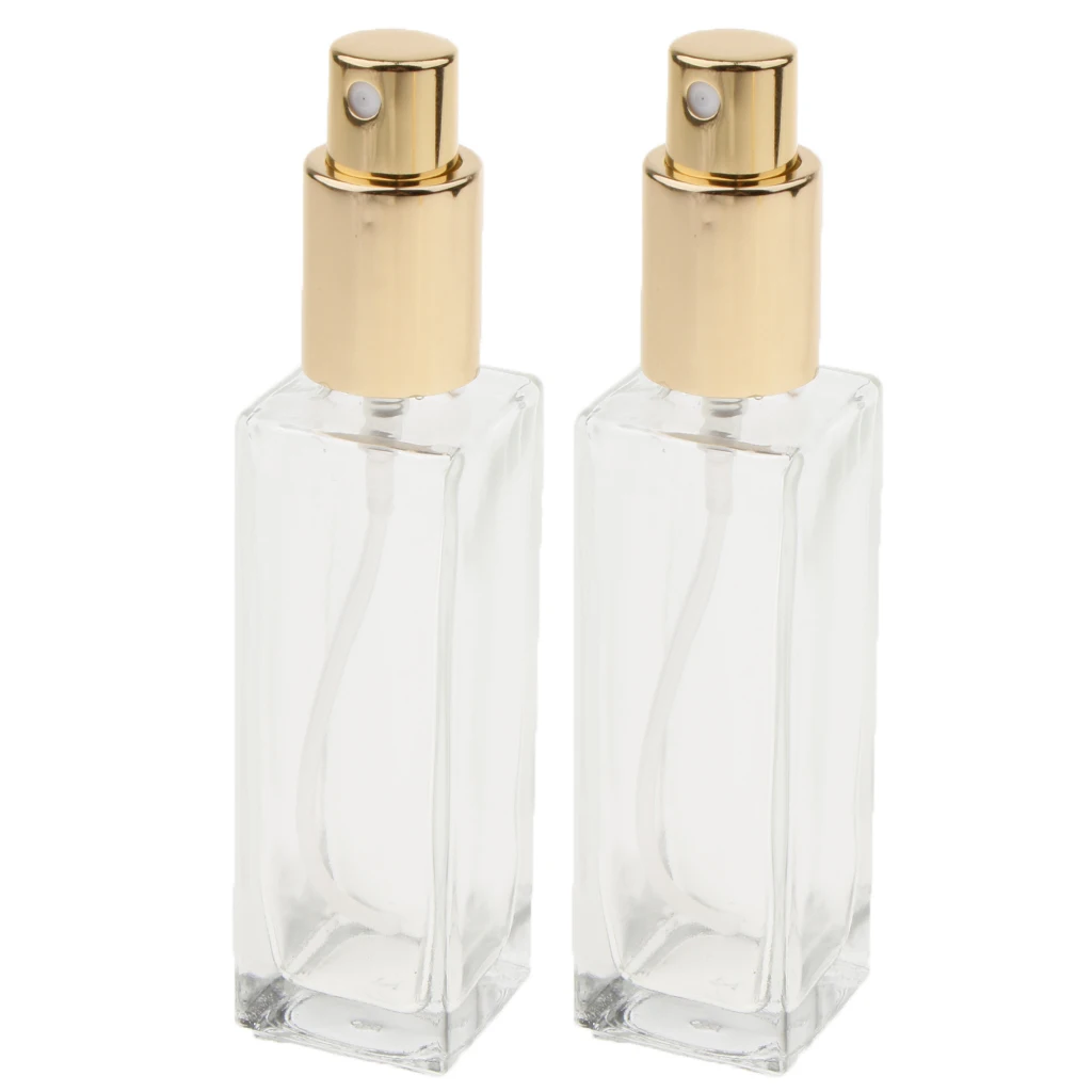 Pack of 2 Glass Refillable Empty Perfume Tube Atomizer Pump Spray Bottles Sample Vials Aftershave Sprayer for Travel Gifts