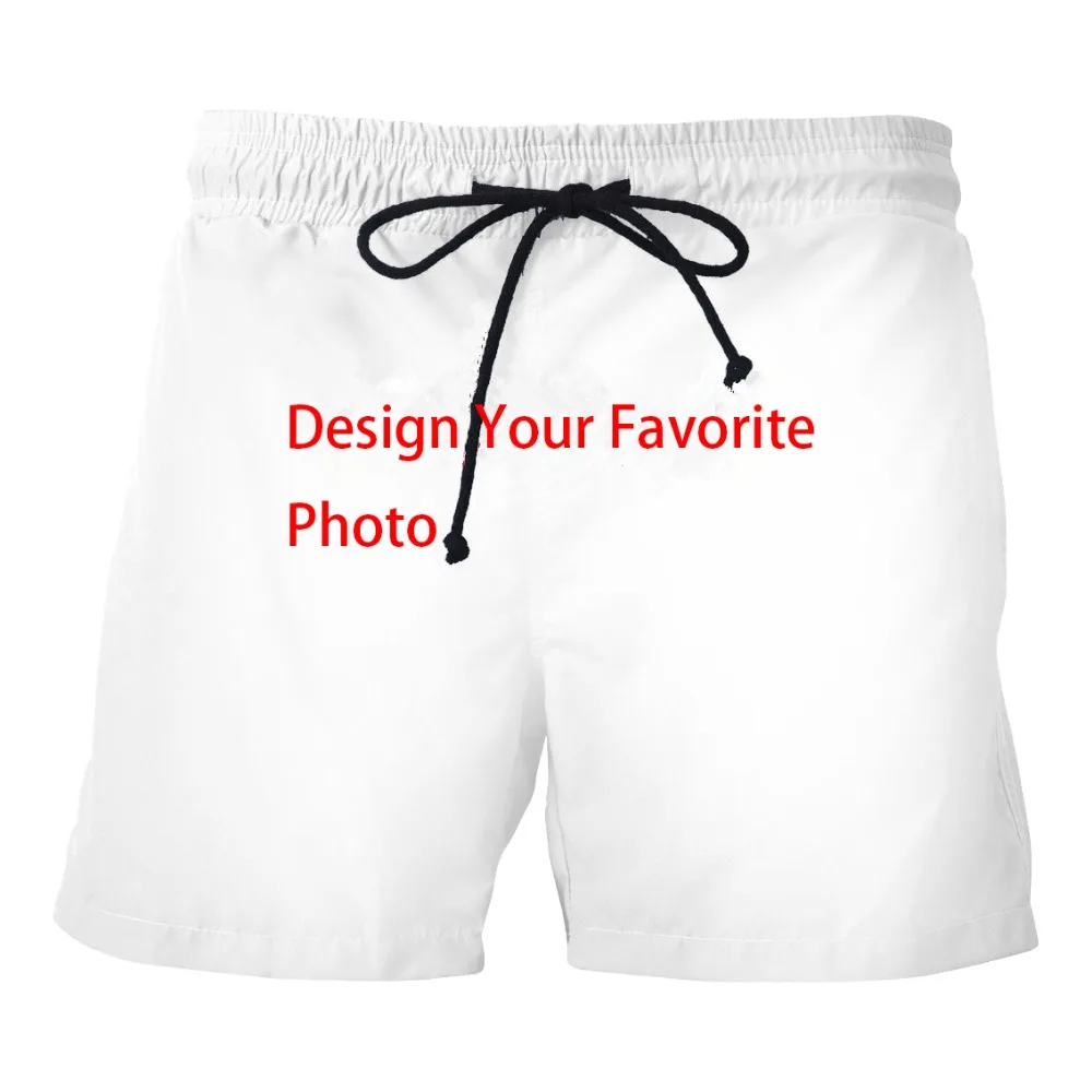 Custom design DIY mens beach board shorts 3D printed mens shorts