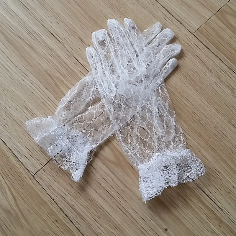 2018 пряжа лук метров белые перчатки невесты короткий дизайн полный перчатки «usuginu» свадебное платье свадебные перчатки
